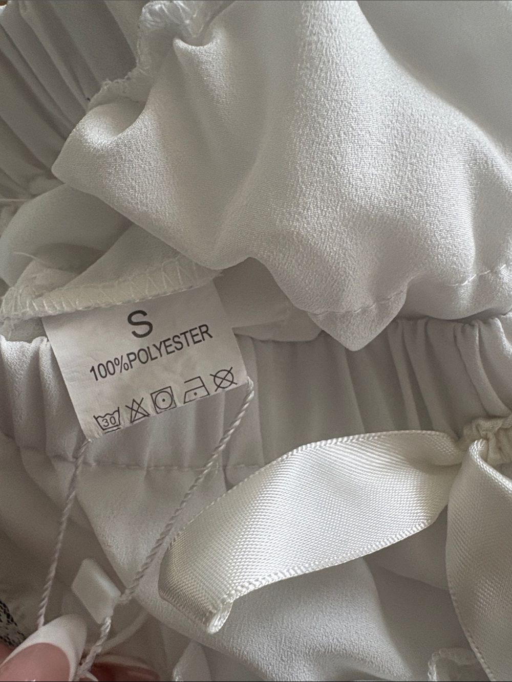 White Ruffle Layered Women’s Shorts - Picture 2 of 3